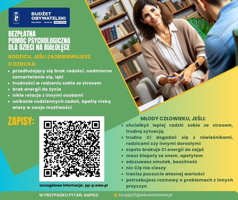 Zdjęcie Bezpłatna pomoc psychologiczna na Białołęce